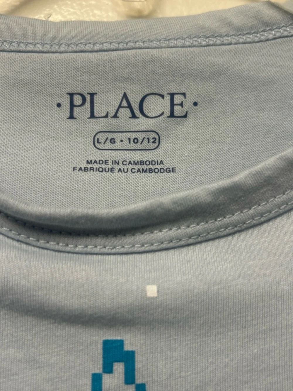The Children's Place Light Blue Space Pixel Planet Long Sleeve Tee